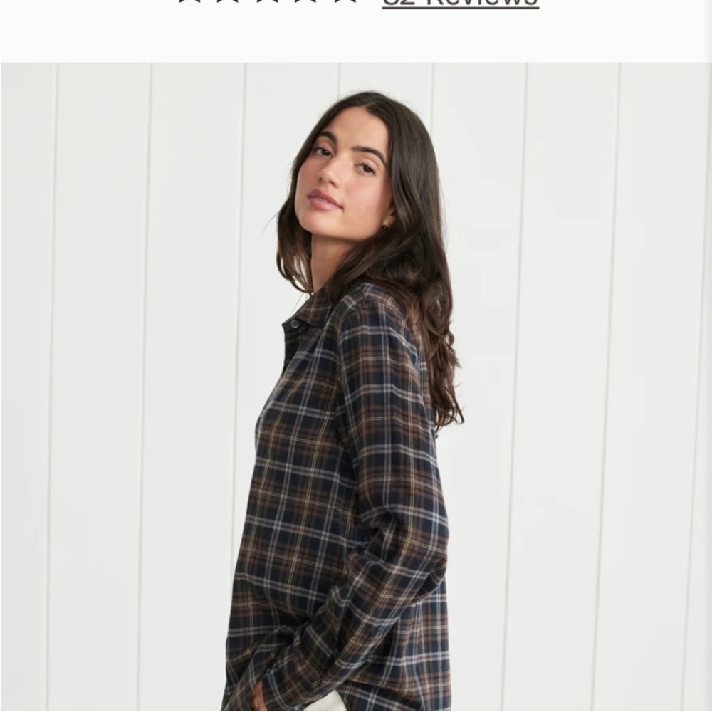 Jenni Kayne Classic Plaid Button Down Shirt - Black and Brown - Picture 2 of 9